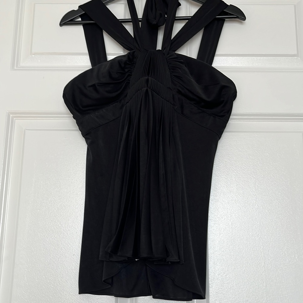 Stylish Black BCBG Maxazria Halter Top, Size S